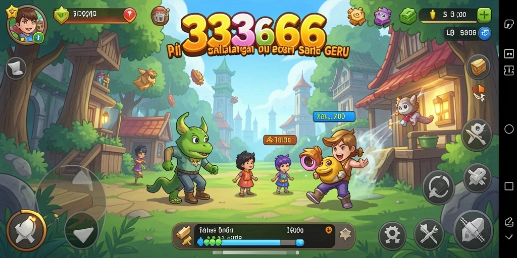 Screenshot menampilkan karakter dalam <strong>333666</strong> saat beraksi dalam gameplay Idle.