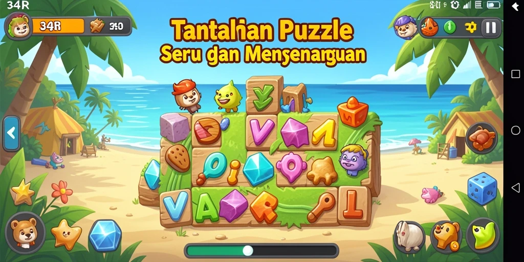 Tampilan gameplay seru 34R dengan teka-teki menantang.