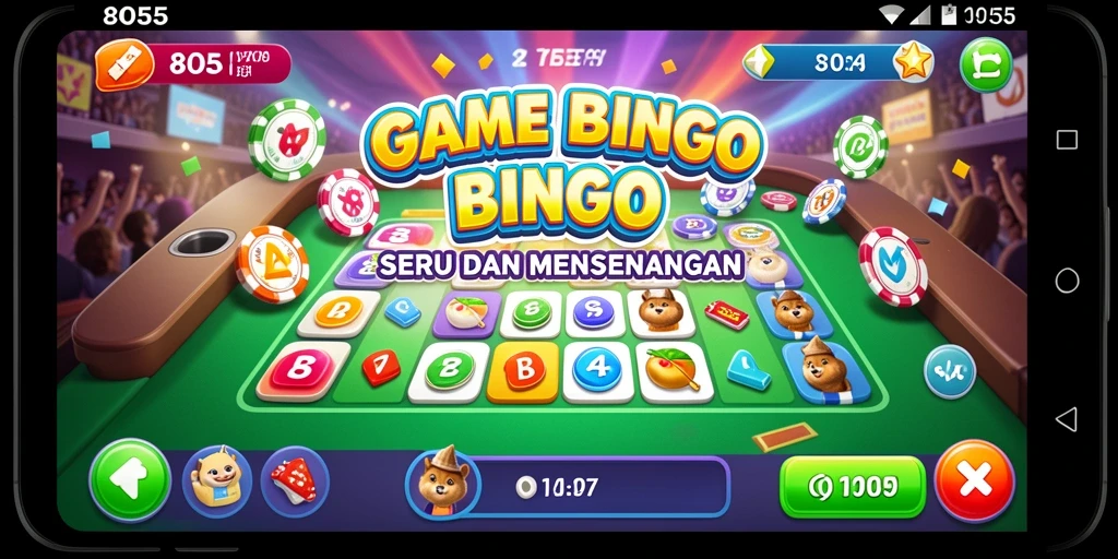 Tampilan permainan Bingo yang seru dan interaktif di 8055.