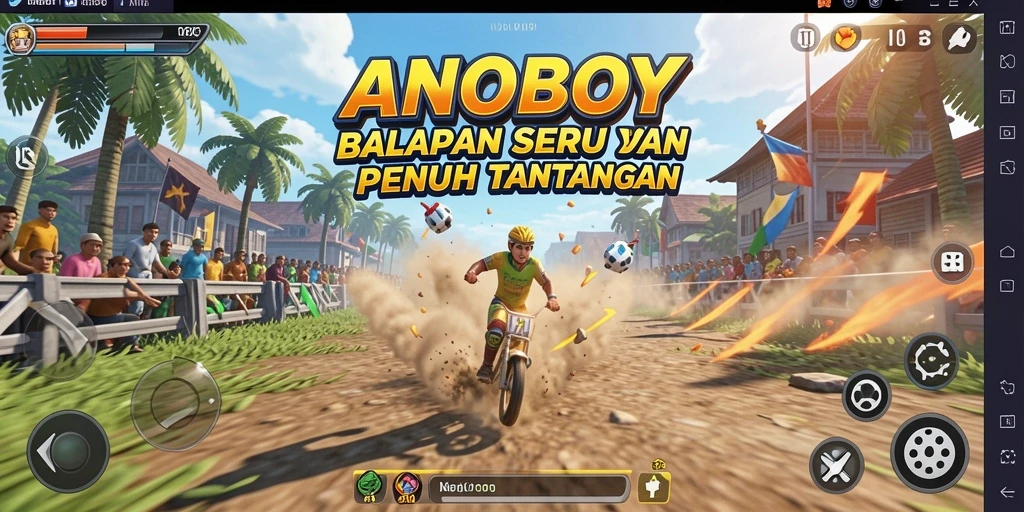 Gameplay seru ANOBOY dengan balapan yang menegangkan.