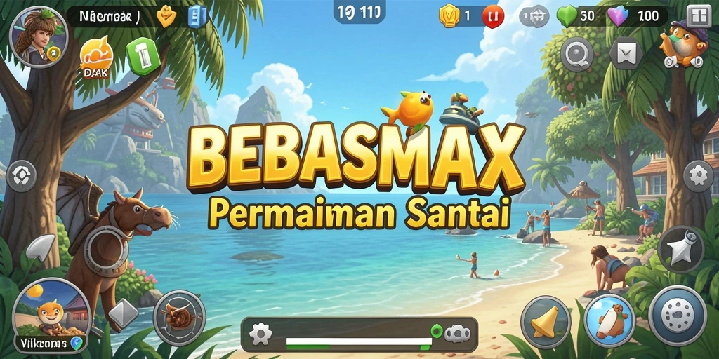 Screenshot gameplay BEBASMAX yang penuh warna dan menyenangkan.