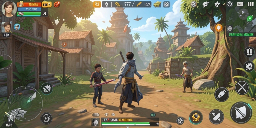 Tampilan gameplay L777 dengan karakter dan lingkungan yang interaktif.