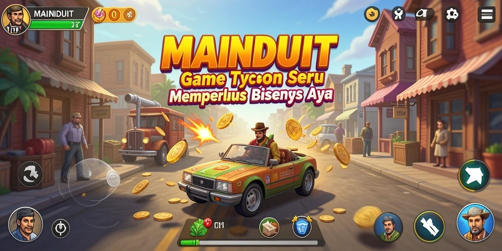 Gameplay menarik MAINDUIT yang menunjukkan strategi bisnis Tycoon.
