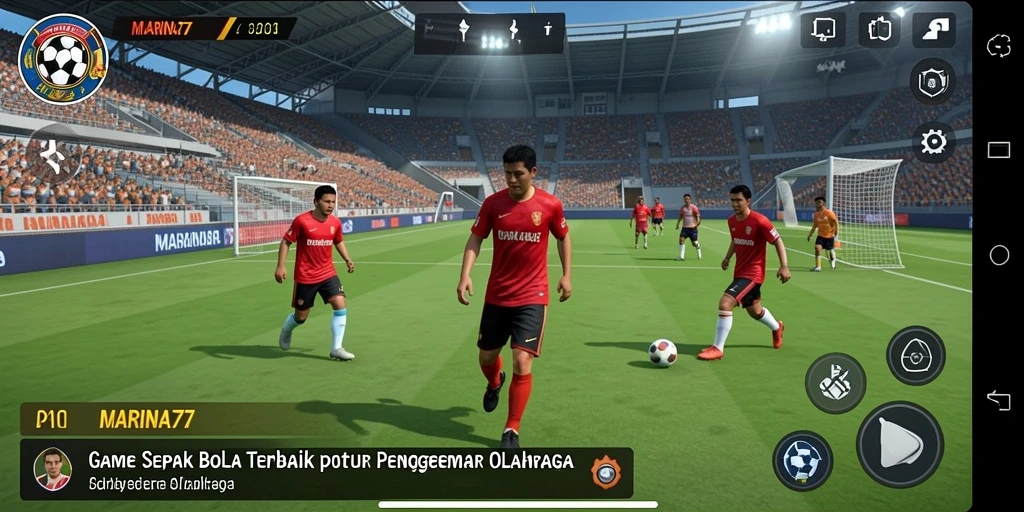 Tampilan gameplay dari game sepak bola MARINA77 yang menakjubkan.