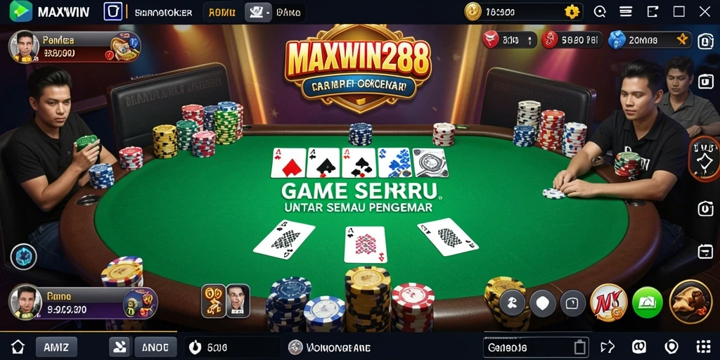 Tampilan menarik gameplay poker di MAXWIN288.