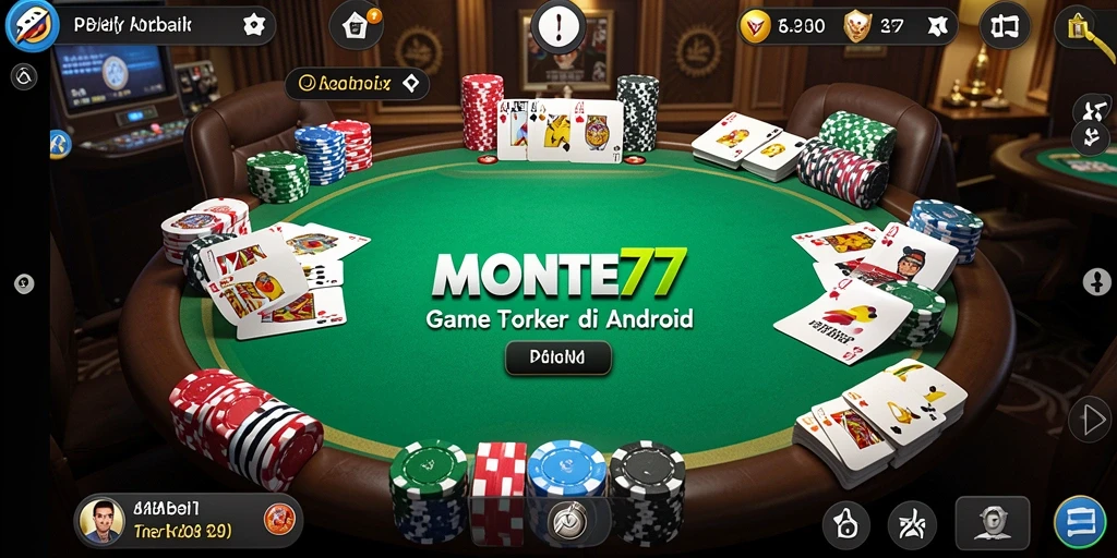 Tangkapan layar gameplay seru MONTE77 dengan suasana poker yang mendebarkan.