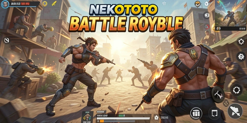Gameplay seru saat bertarung di NEKOTOTO Battle Royale.