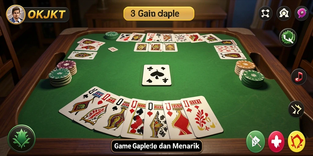 Tampilan gameplay seru dari OKJKT saat bermain Gaple.