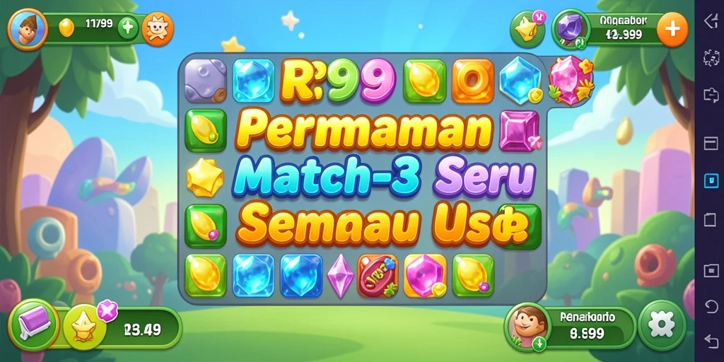 Tampilan gameplay seru dari RR999 dengan misi mencocokkan tiga objek.