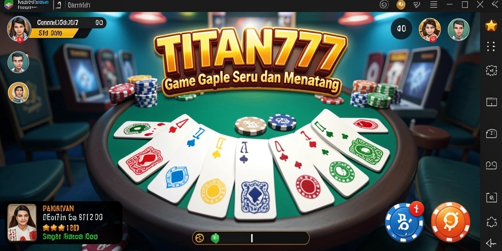 Tampilan gameplay Gaple yang seru di TITAN777.