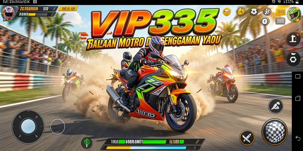 Tangkapan layar menunjukkan aksi seru balapan motor di VIP333.