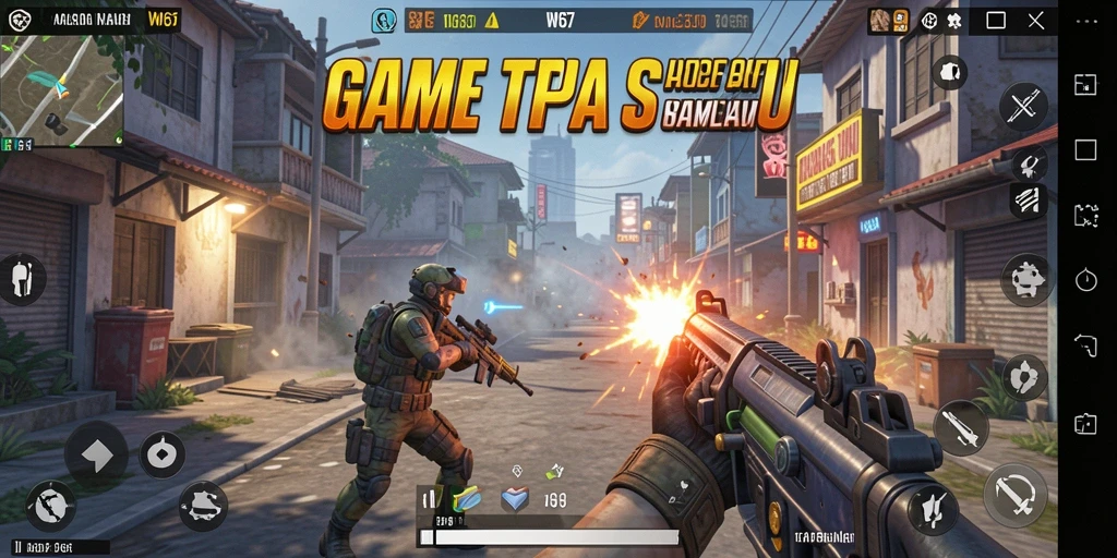 Screenshot W67 menampilkan aksi seru dalam gameplay TPS.